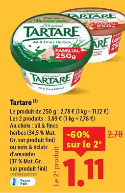 Lidl LOriginal Tartare offre
