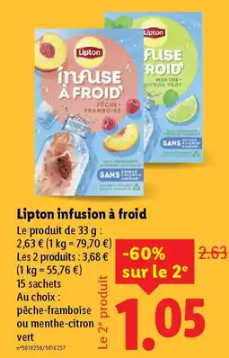 Lidl LIPTON infusion à froid offre