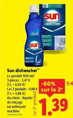 Lidl SUN dishwasher offre
