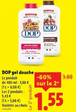 Lidl DOP gel douche offre