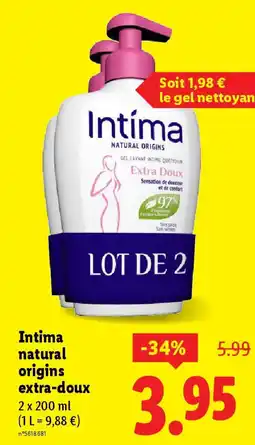 Lidl INTIMA natural origins extra-doux offre