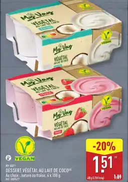 ALDI Dessert végétal au lait de coco offre