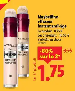 Lidl MAYBELLINE effaceur instant anti-âge offre