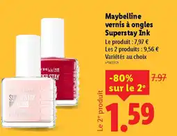 Lidl MAYBELLINE vernis à ongles Superstay Ink offre
