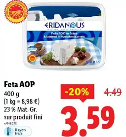 Lidl RIDAN US Feta AOP offre