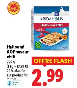 Lidl RIDANOUS Halloumi AOP saveur chili offre