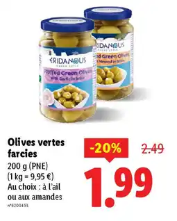 Lidl Olives vertes farcies offre