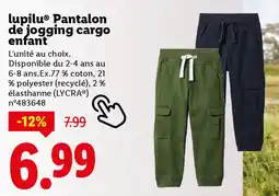 Lidl LUPILU Pantalon de jogging cargo enfant offre