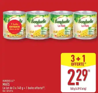 ALDI Bonduelle maïs offre