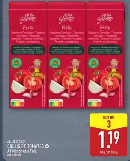 ALDI All seasons coulis de tomates offre
