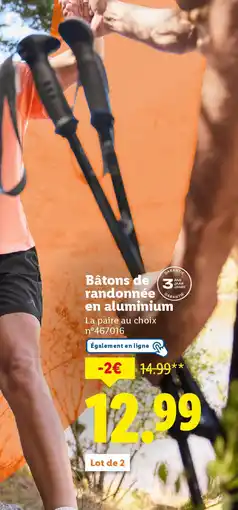Lidl Bâtons de randonnée en aluminium offre