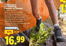 Lidl Chaussures de trekking homme ou femme offre