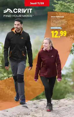 Lidl CRIVIT Veste Softshell offre