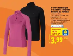 Lidl T-shirt technique à manches longues homme ou femme offre