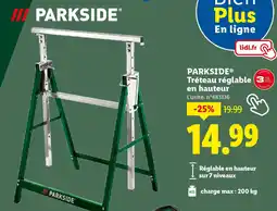 Lidl PARKSIDE Tréteau réglable en hauteur offre