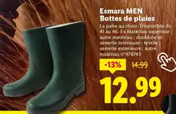 Lidl ESMARA MEN Bottes de pluies offre