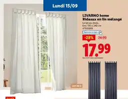 Lidl LIVARNO HOME Rideaux en lin mélangé offre