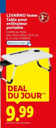 Lidl LIVARNO HOME Table pour ordinateur portable offre