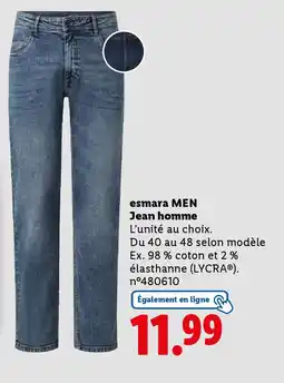 Lidl ESMARA MEN Jean homme offre