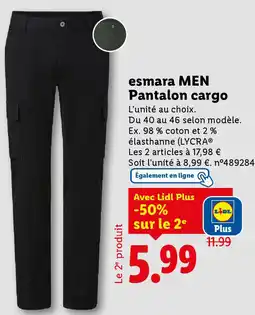 Lidl ESMARA MEN Pantalon cargo offre