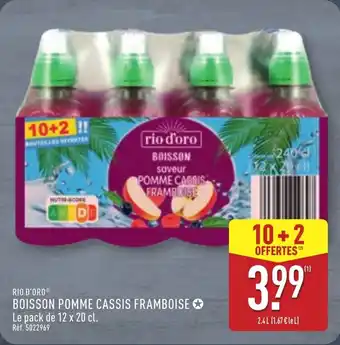 ALDI RIO D'ORO Boisson pomme cassis framboise offre