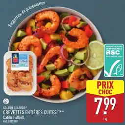 ALDI Crevettes entières cuites offre