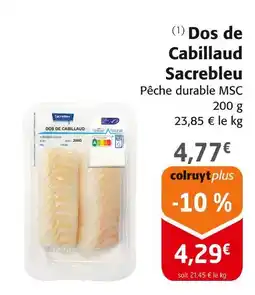 Colruyt SACREBLEU Dos de Cabillaud offre