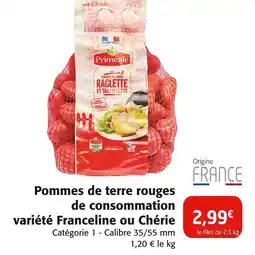 Colruyt Pommes de terre rouges de consommation variété Franceline ou Chérie offre