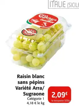Colruyt Raisin blanc sans pépins Variété Arra/Sugraone offre