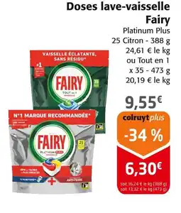 Colruyt FAIRY Doses lave-vaisselle offre