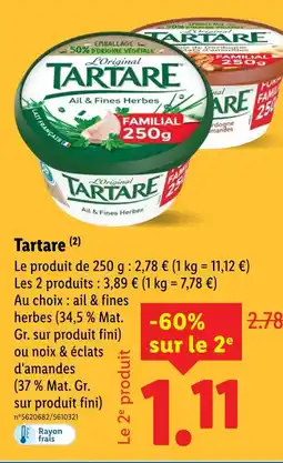 Lidl TARTARE Tartare offre