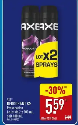 ALDI AXE Déodorant Provocation offre