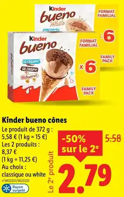 Lidl Kinder Kinder bueno cônes offre
