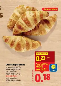 Lidl Croissant pur beurre offre