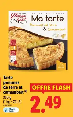 Lidl Tarte pommes de terre & camembert offre