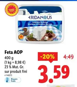 Lidl Eridanous Feta AOP offre