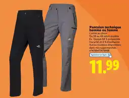 Lidl Crivit Pantalon technique homme ou femme offre