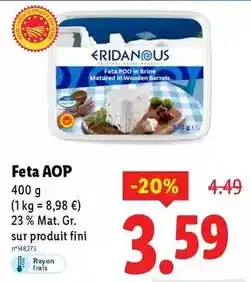 Lidl Feta aop offre