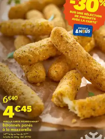 Picard Bâtonnets panés à la mozzarella offre