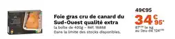 Picard Foie gras cru de canard du Sud-Ouest qualité extra offre