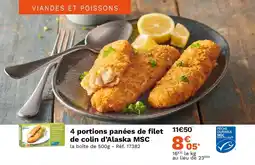 Picard 4 portions panées de filet de colin d'Alaska MSC offre