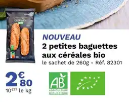 Picard 2 petites baguettes aux céréales bio offre