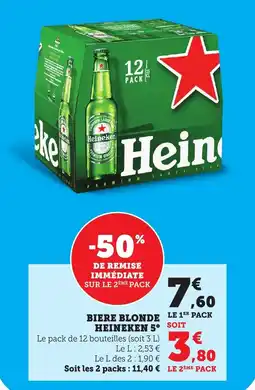 Bi1 Biere blonde heineken 5° offre