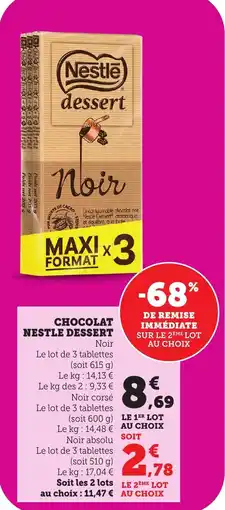 Bi1 Chocolat nestle dessert offre
