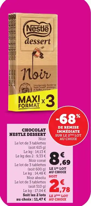 Bi1 Chocolat nestle dessert offre