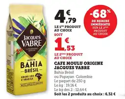 Bi1 Cafe moulu origine jacques vabre offre