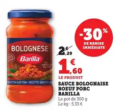Bi1 Sauce bolognaise boeuf porc barilla offre