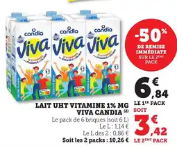 Bi1 Lait uht vitamine 1% mg viva candia offre