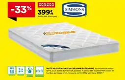 BUT SIMMONS Matelas ressort 140x190 cm simmons training offre