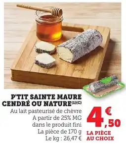 Bi1 P'tit sainte maure cendré ou nature offre